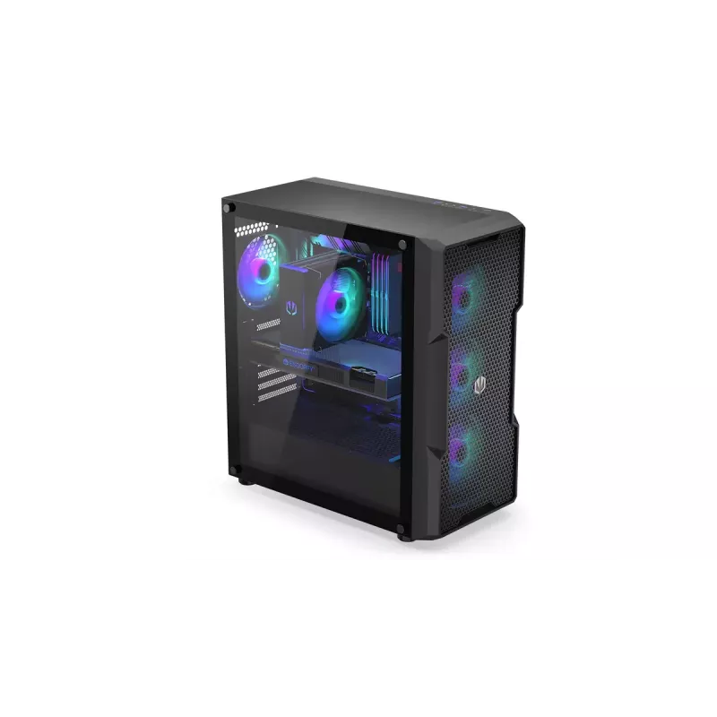 Obudowa PC ENDORFY Regnum 400 ARGB Tower Black — ATX, szkło hartowane, ARGB, 3x120mm przód, 1x120mm tył, obsługuje GPU 37 cm