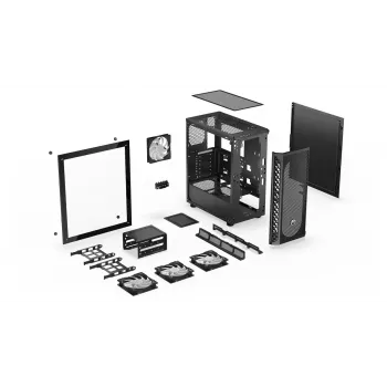 Obudowa PC ENDORFY Signum 300 ARGB Tower Czarny — ATX, hartowane szkło, podświetlenie ARGB, obsługa GPU 350 mm, wysokość chłodzenia CPU 161 mm