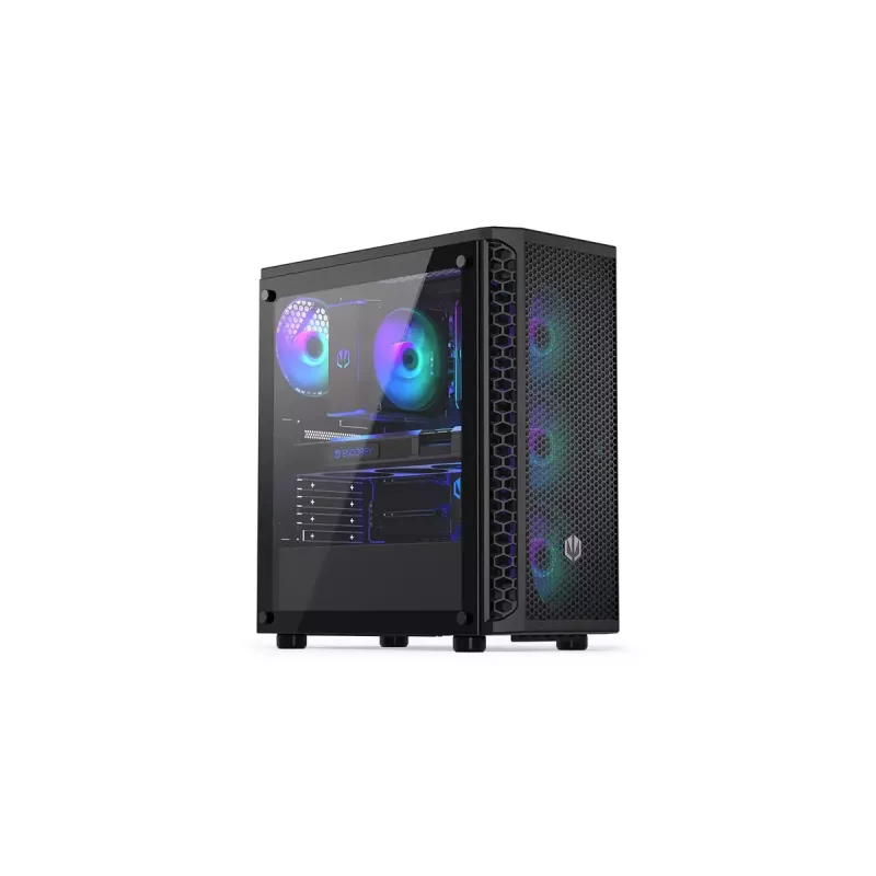 Obudowa PC ENDORFY Signum 300 ARGB Tower Czarny — ATX, hartowane szkło, podświetlenie ARGB, obsługa GPU 350 mm, wysokość chłodzenia CPU 161 mm