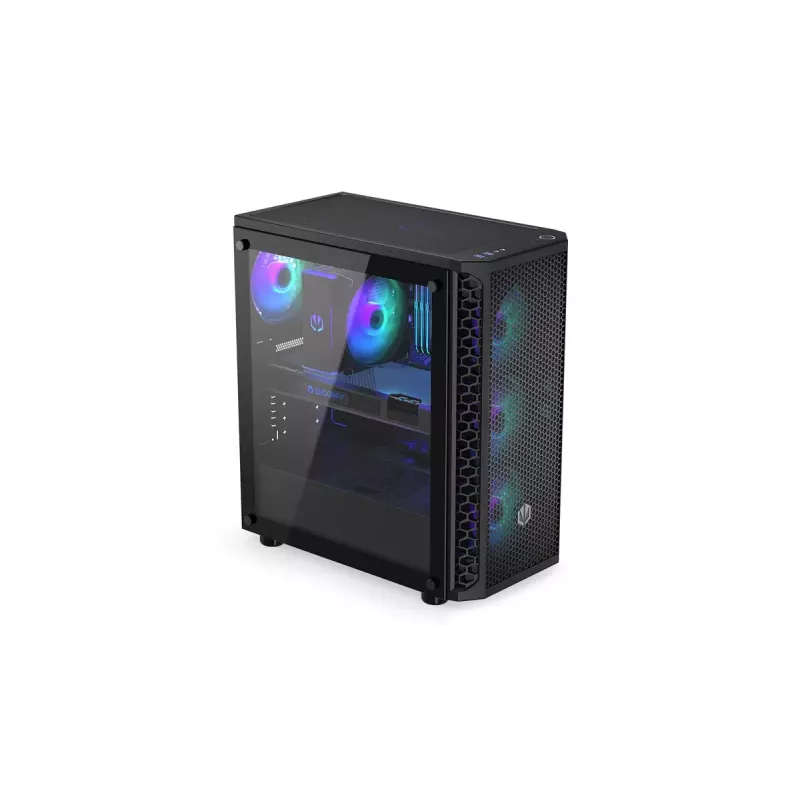 Obudowa PC ENDORFY Signum 300 ARGB Tower Czarny — ATX, hartowane szkło, podświetlenie ARGB, obsługa GPU 350 mm, wysokość chłodzenia CPU 161 mm