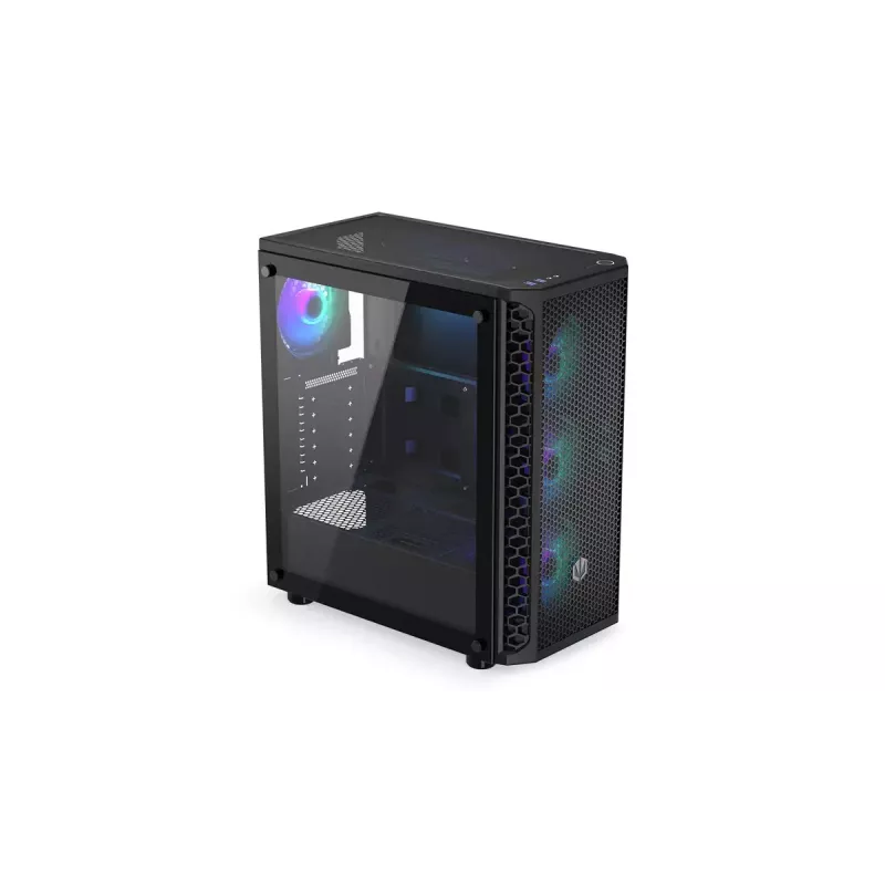 Obudowa PC ENDORFY Signum 300 ARGB Tower Czarny — ATX, hartowane szkło, podświetlenie ARGB, obsługa GPU 350 mm, wysokość chłodzenia CPU 161 mm