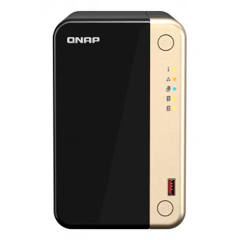 QNAP TS-264 NAS Tower Intel® Celeron® N5095 8 GB 0 TB QNAP QTS Czarny, Złoty