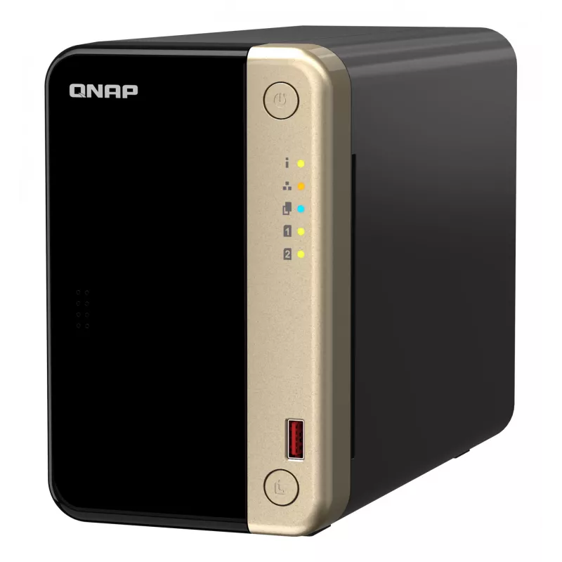 QNAP TS-264 NAS Tower Intel® Celeron® N5095 8 GB 0 TB QNAP QTS Czarny, Złoty