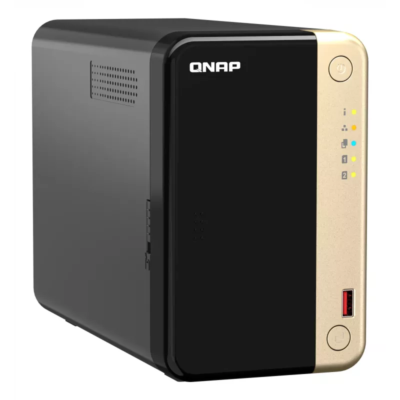 QNAP TS-264 NAS Tower Intel® Celeron® N5095 8 GB 0 TB QNAP QTS Czarny, Złoty