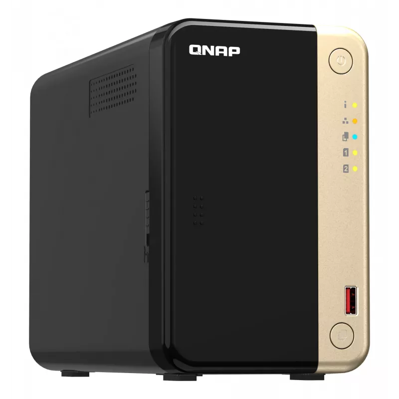 QNAP TS-264 NAS Tower Intel® Celeron® N5095 8 GB 0 TB QNAP QTS Czarny, Złoty