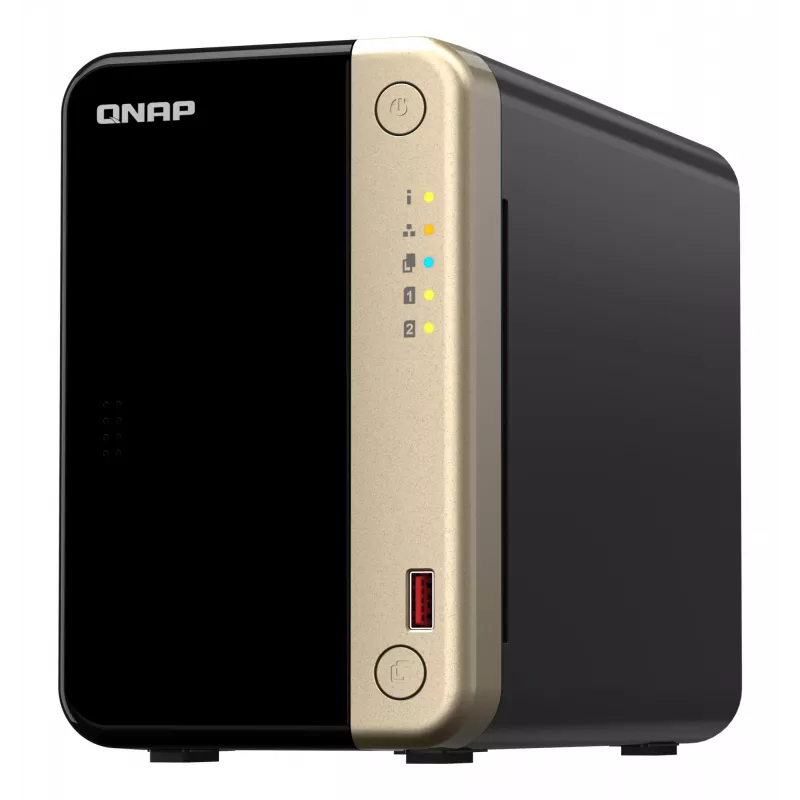 QNAP TS-264 NAS Tower Intel® Celeron® N5095 8 GB 0 TB QNAP QTS Czarny, Złoty