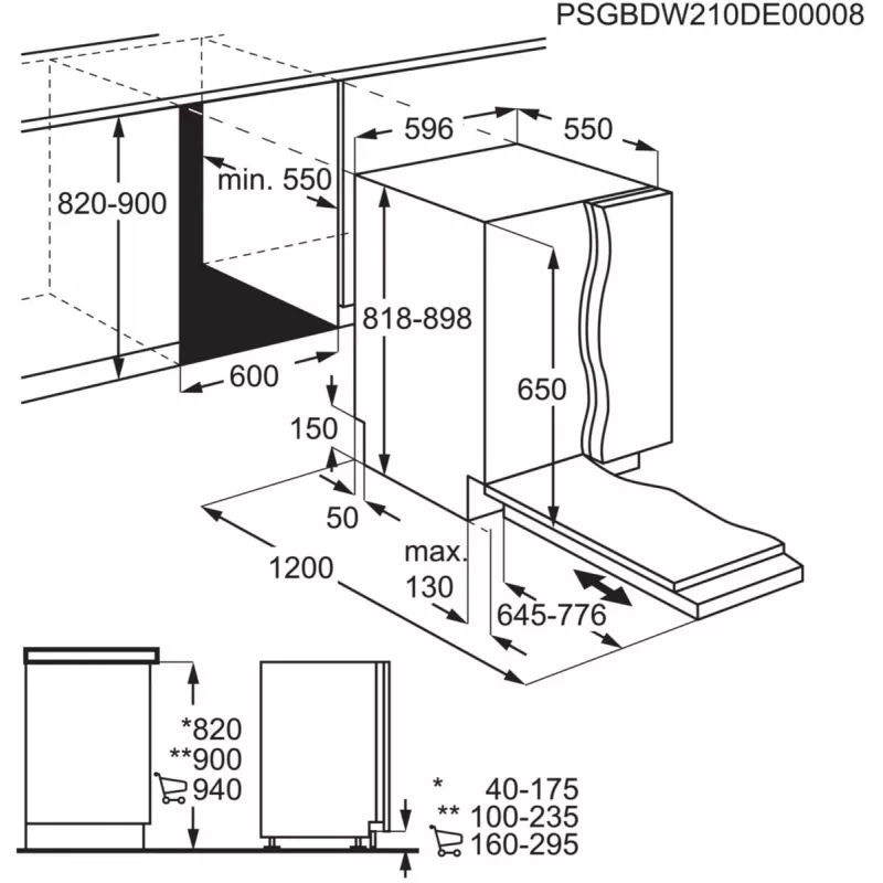 Zmywarka do zabudowy Electrolux EEA17200L — 13 kompletów, 49 dB, pełnowymiarowa 60 cm