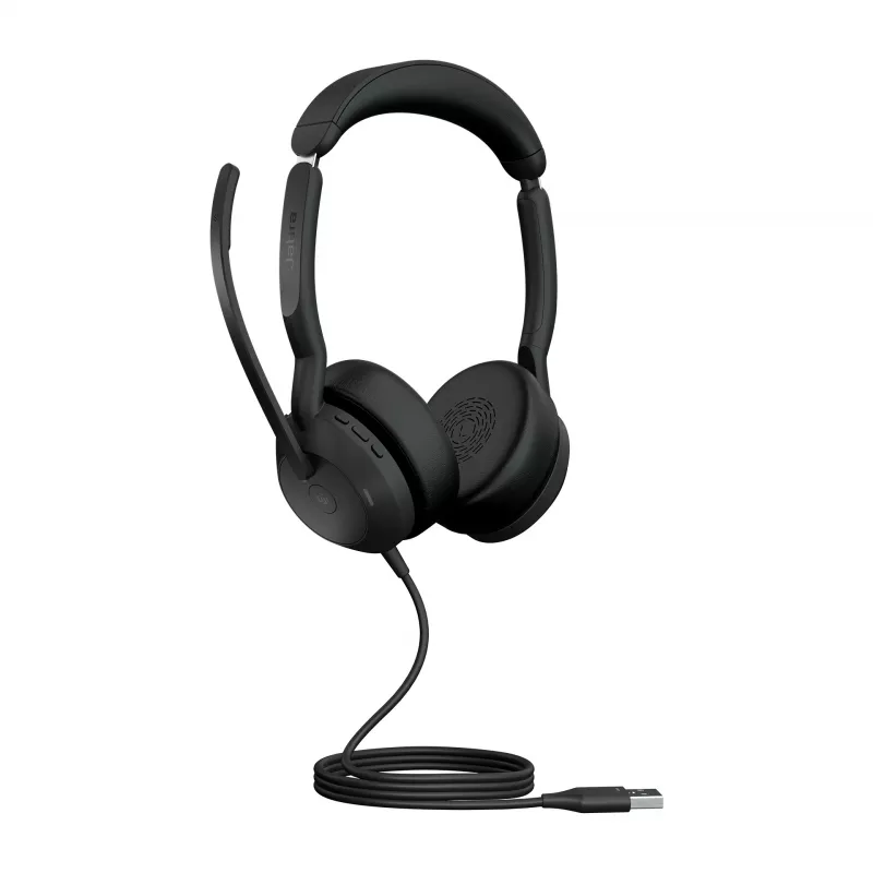Jabra Evolve2 50 - USB-A MS Stereo, przewodowy, biuro/centrum telefoniczne, 20 - 20000 Hz, 127 g, słuchawki, czarny