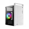 Obudowa PC AEROCOOL PGS CS-109-G-WT-v1 Mini Tower SPCC biała — microATX, GPU do 26 cm, FRGB, front mesh