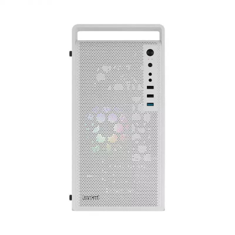 Obudowa PC AEROCOOL PGS CS-109-G-WT-v1 Mini Tower SPCC biała — microATX, GPU do 26 cm, FRGB, front mesh