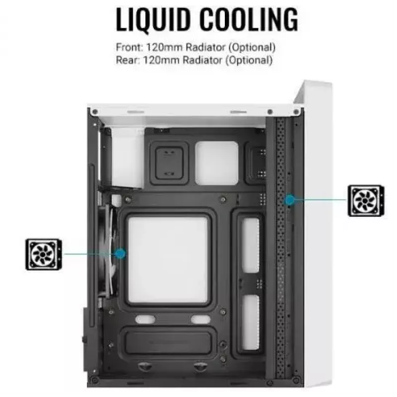 Obudowa PC AEROCOOL PGS CS-109-G-WT-v1 Mini Tower SPCC biała — microATX, GPU do 26 cm, FRGB, front mesh