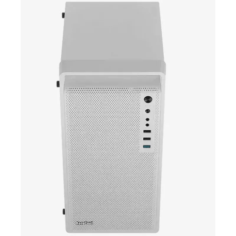 Obudowa PC AEROCOOL PGS CS-109-G-WT-v1 Mini Tower SPCC biała — microATX, GPU do 26 cm, FRGB, front mesh