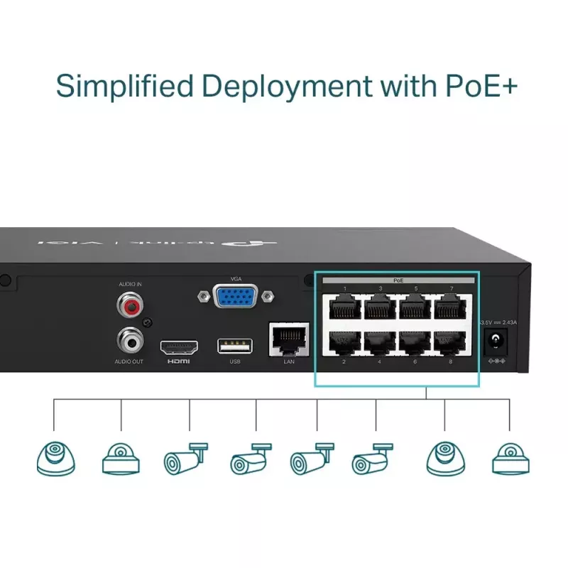 Rejestrator sieciowy TP-Link VIGI 8-kanałowy PoE+