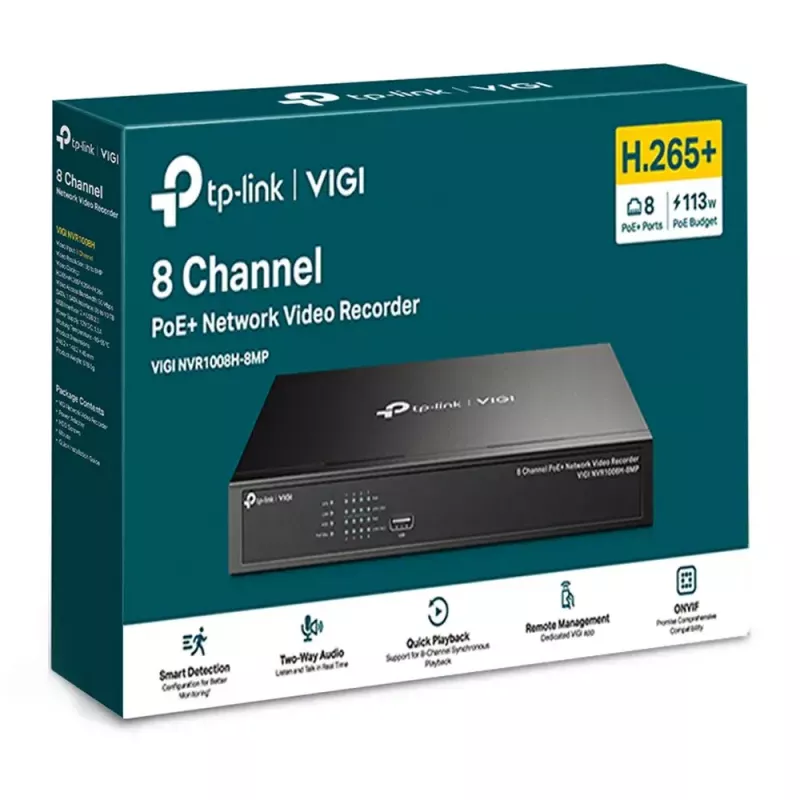 Rejestrator sieciowy TP-Link VIGI 8-kanałowy PoE+