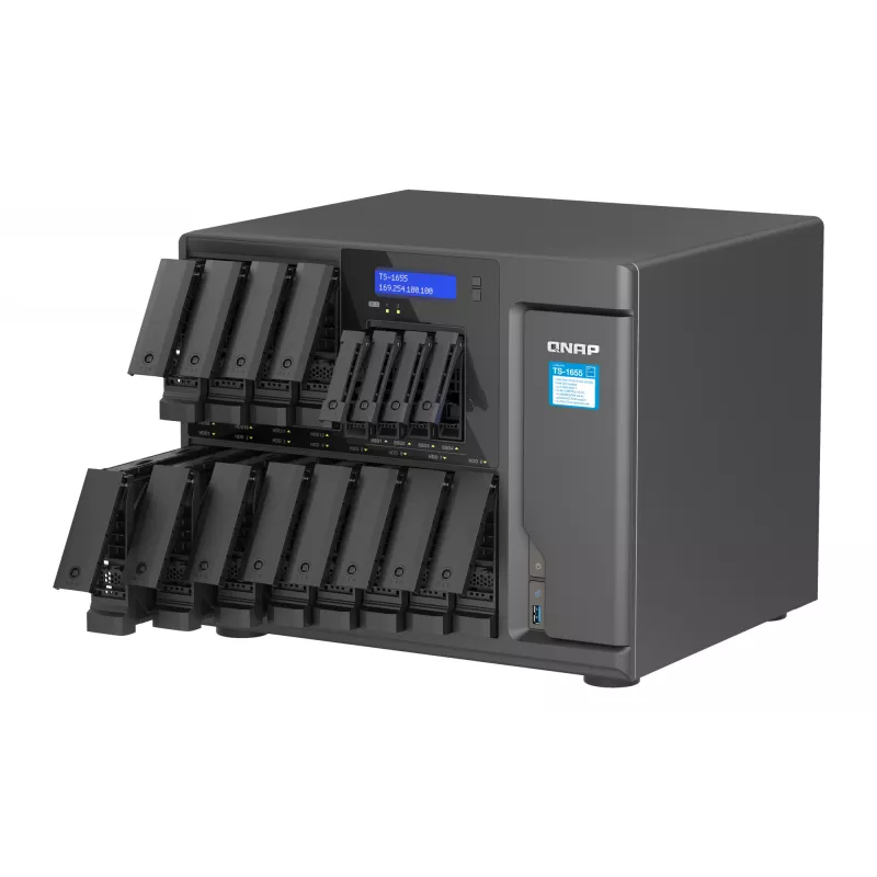QNAP TS-1655 NAS Tower Intel Atom® C5125 8 GB DDR4 0 TB QNAP Turbo System Czarny