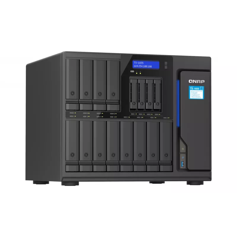 QNAP TS-1655 NAS Tower Intel Atom® C5125 8 GB DDR4 0 TB QNAP Turbo System Czarny