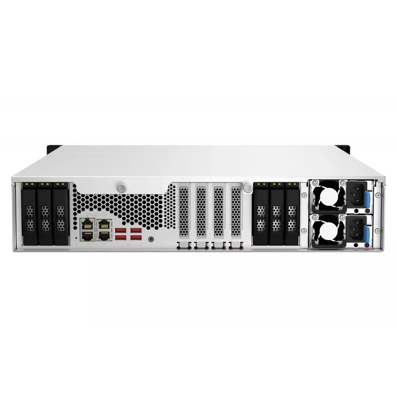 QNAP TS-h1887XU-RP NAS Rack (2U) Intel Xeon E E-2334 16 GB DDR4 0 TB QuTS hero Czarny, Biały