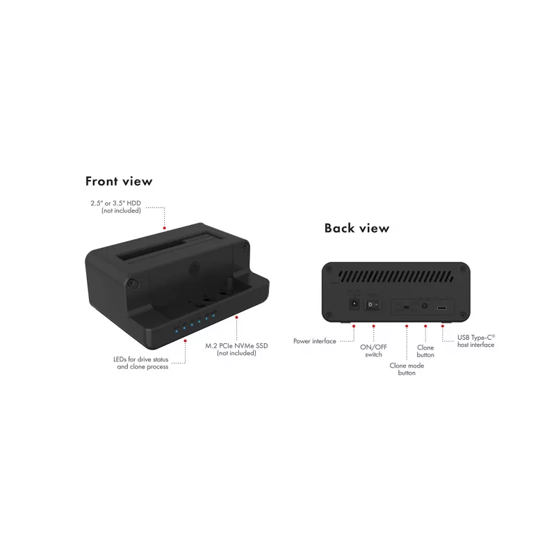 ICY BOX IB-2914MSCL-C31 USB 3.2 Gen 2 (3.1 Gen 2) Type-C Czarny
