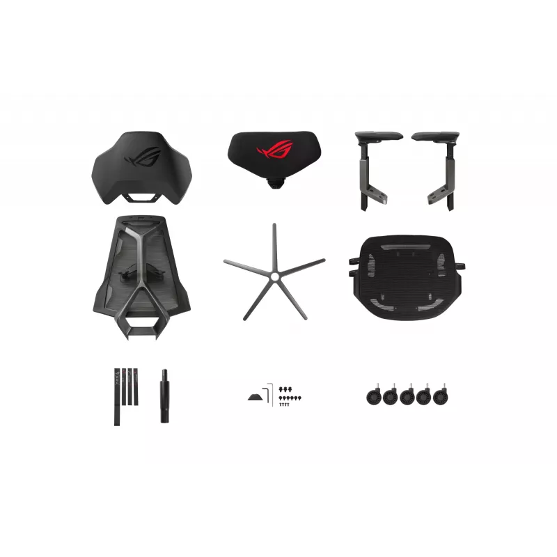 Fotel siatkowy ASUS ROG Destrier Ergo Mesh z oparciem siatkowym, czarny, 720mm 840mm 134cm