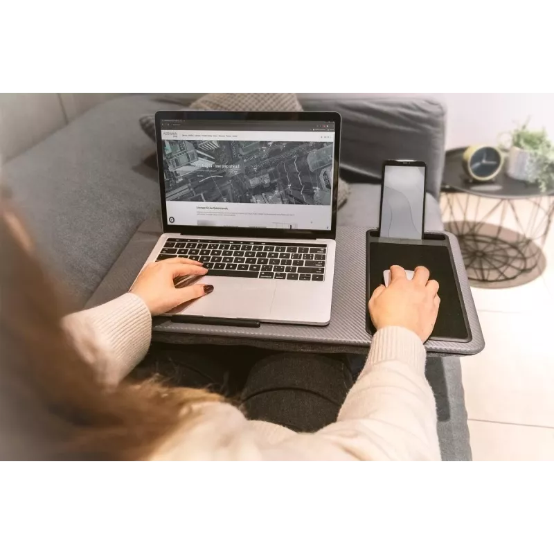 DIGITUS biurko na notebooka do 17 cali, mobilna przegródka, podkładka pod mysz