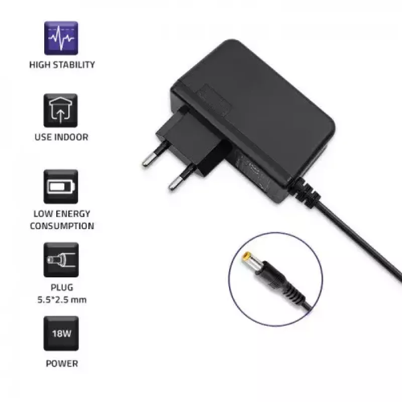 Zasilacz sieciowy Qoltec 51028 18W Czarny 220-240V
