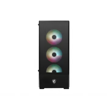 Obudowa PC MSI MAG FORGE 112R Midi Tower Czarna z hartowanym szkłem, 3x120mm przednie wentylatory, obsługa ATX/Micro‑ATX/Mini‑ITX