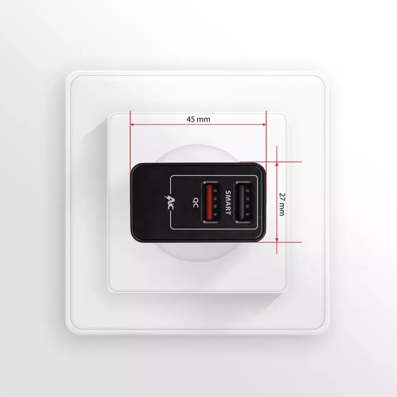 Ładowarka ścienna AXAGON ACU-QS24 QUICK and SMART, 2x port USB QC3.0/AFC/FCP + 5V-1,2A, 24W