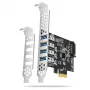 Karta PCIe Axagon PCEU-43RS - 4 porty USB 5 Gb/s, podwójne zasilanie, Renesas PD720201, SP i LP