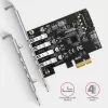 Karta PCIe Axagon PCEU-43RS - 4 porty USB 5 Gb/s, podwójne zasilanie, Renesas PD720201, SP i LP
