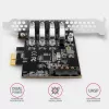 Karta PCIe Axagon PCEU-43RS - 4 porty USB 5 Gb/s, podwójne zasilanie, Renesas PD720201, SP i LP