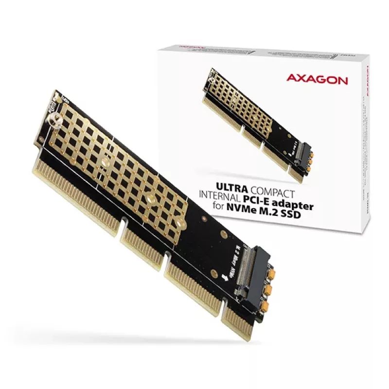 Axagon PCEM2-1U PCIe x16/x8/x4 - adapter M.2 NVMe M-key 1U