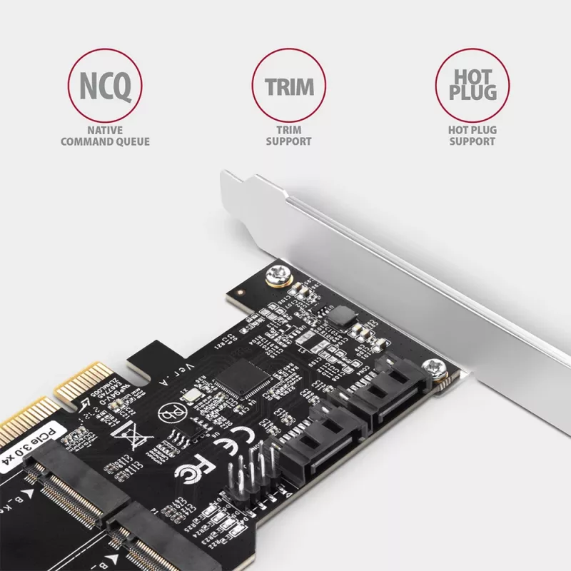 Kontroler Axagon PCES-SA4M2 PCIe 2x wewnętrzny port SATA 6G + M.2 B-key karty interfejsowe/adapter M.2, SATA