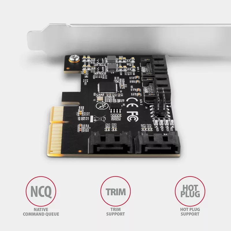Kontroler PCIe Axagon PCES-SA4X4 - 4x wewnętrzne porty SATA 6G, ASM1164, SP i LP