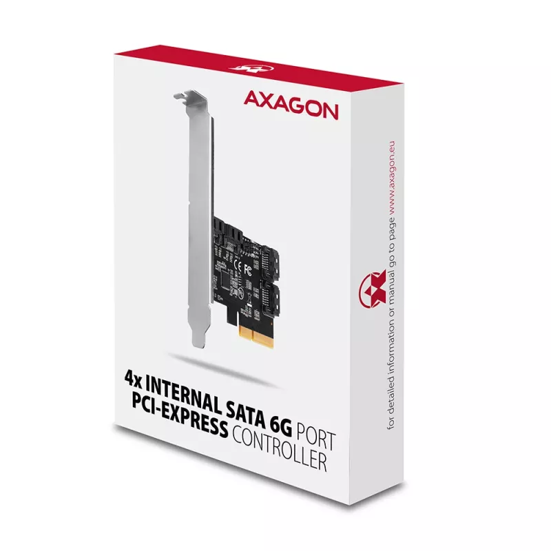 Kontroler PCIe Axagon PCES-SA4X4 - 4x wewnętrzne porty SATA 6G, ASM1164, SP i LP