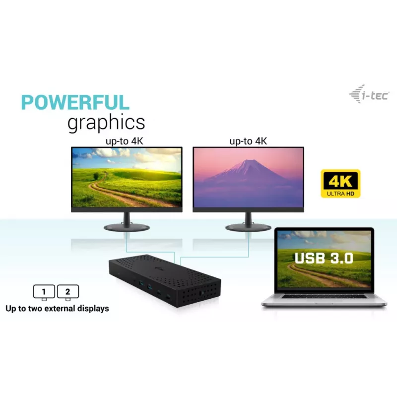 i-tec USB 3.0 / USB-C / Thunderbolt, 3x 4K Docking Station Gen 2 + Power Delivery 100W