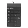 Klawiatura numeryczna NATEC GOBY 2 USB 18‑klawiszowa membranowa Czarny — przewodowa USB, 18 klawiszy, kabel 1,5 m, obudowa ABS