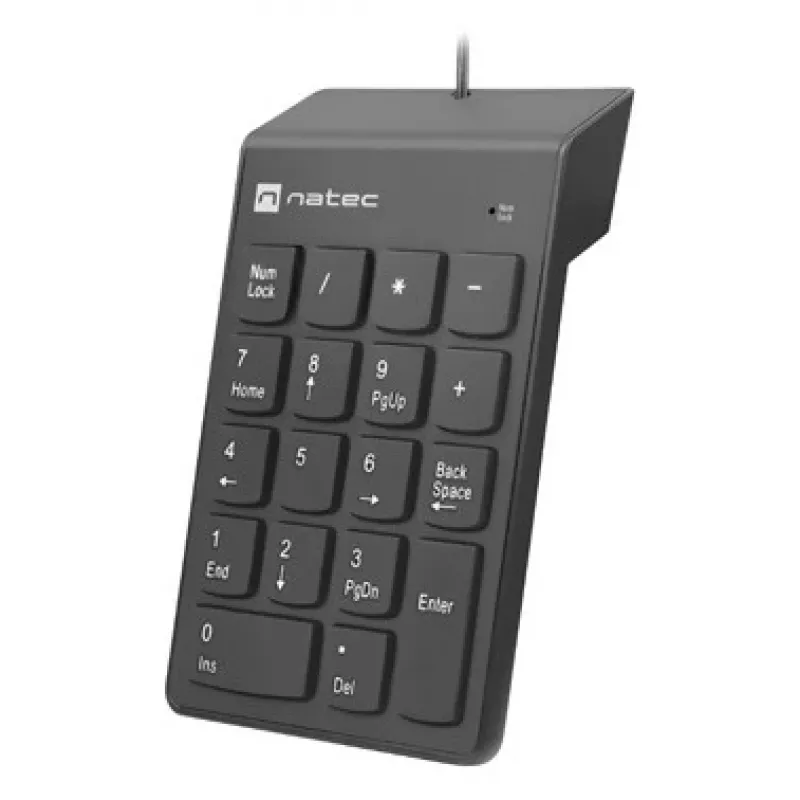 Klawiatura numeryczna NATEC GOBY 2 USB 18‑klawiszowa membranowa Czarny — przewodowa USB, 18 klawiszy, kabel 1,5 m, obudowa ABS