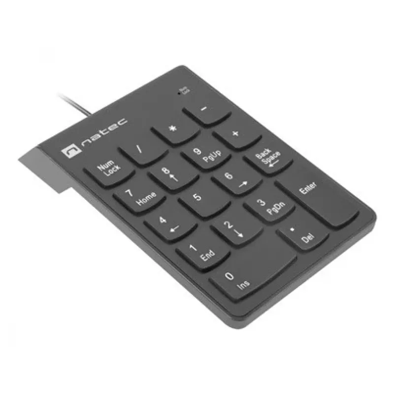 Klawiatura numeryczna NATEC GOBY 2 USB 18‑klawiszowa membranowa Czarny — przewodowa USB, 18 klawiszy, kabel 1,5 m, obudowa ABS