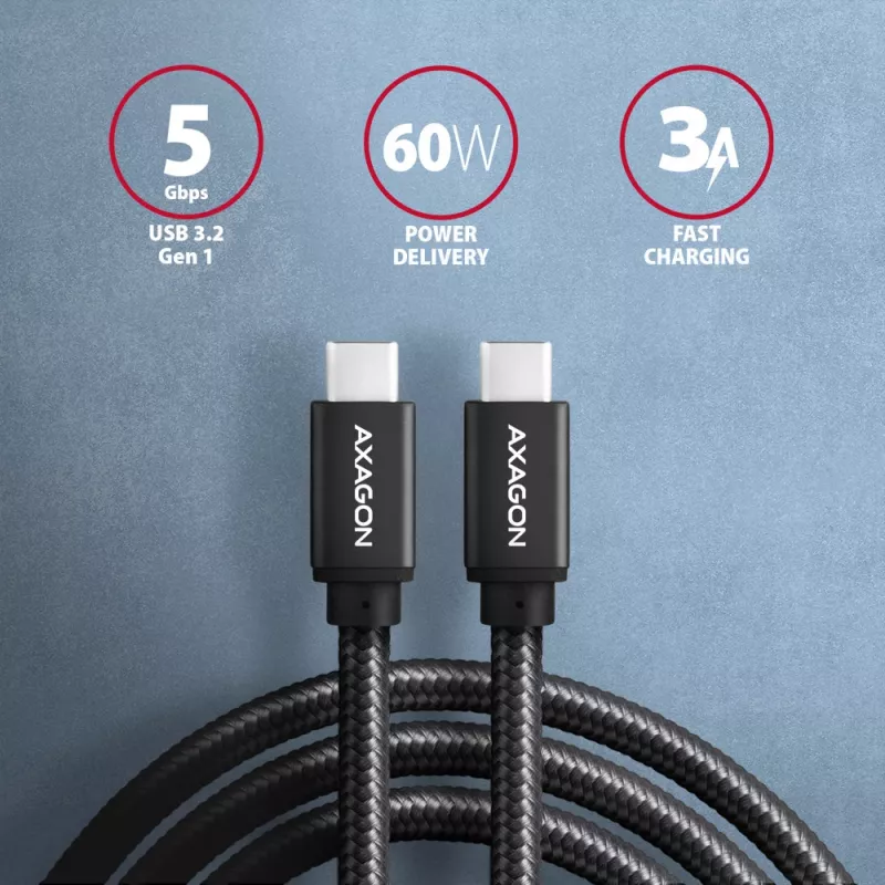 Kabel USB Axagon BUCM3-CM15AB 1,5 m USB 3.2 Gen 1 Czarny