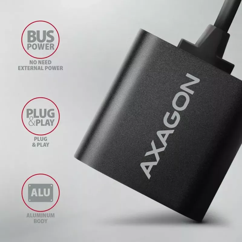 Zewnętrzny adapter audio USB AXAGON ADA-12 z 1x gniazdem 3,5 mm dla słuchawek i mikrofonu