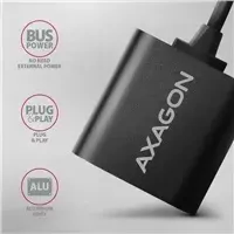 Zewnętrzny adapter audio USB AXAGON ADA-12 z 1x gniazdem 3,5 mm dla słuchawek i mikrofonu