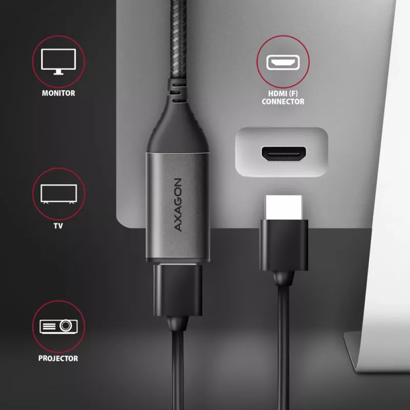 Adapter Axagon RVC-HI2M USB-C -> HDMI 2.0a 4K/60Hz HDR10