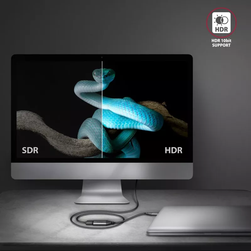 Adapter Axagon RVC-HI2M USB-C -> HDMI 2.0a 4K/60Hz HDR10