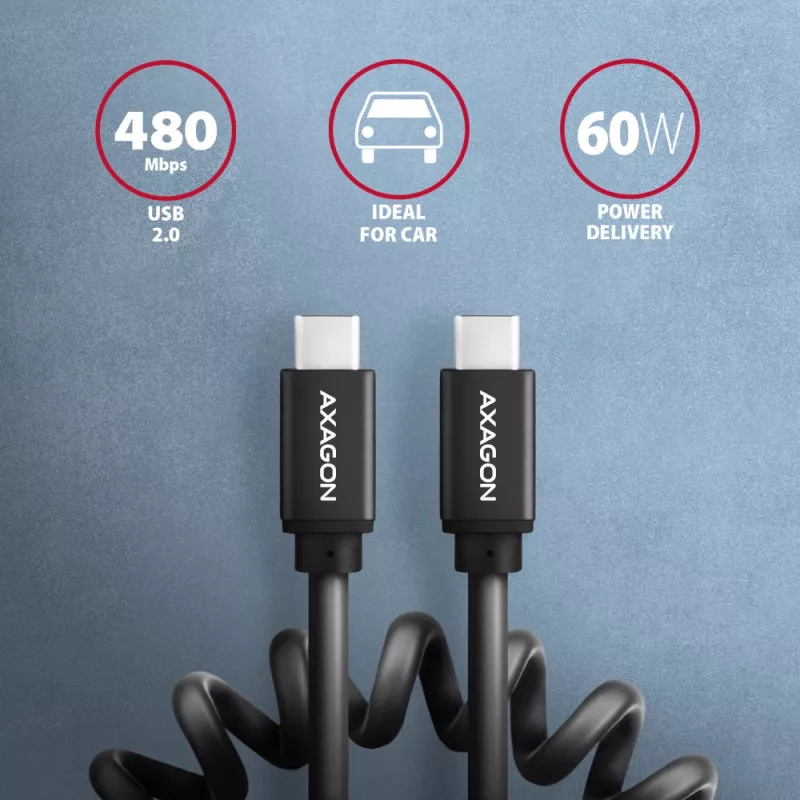 Axagon BUCM-CM10TB TWISTER kabel USB-C <> USB-C 0,6 m
