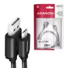 Axagon BUMM-AM10AB HQ kabel Micro USB <-> USB-A, 1m, USB 2.0, 2.4A, ALU, pleciony, czarny