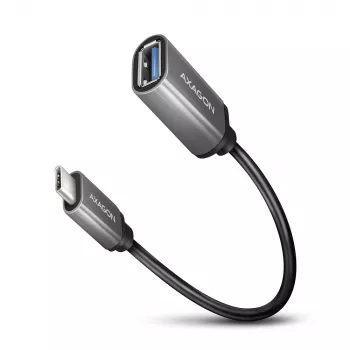 Axagon RUCM-AFAC przejściówka kablowa USB-C (M) -> USB-A (F), 20cm, USB 3.2 Gen 1, 3A, ALU
