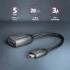 Axagon RUCM-AFAC przejściówka kablowa USB-C (M) -> USB-A (F), 20cm, USB 3.2 Gen 1, 3A, ALU