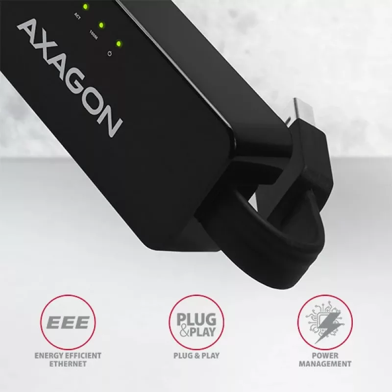 AXAGON ADE-XR adapter USB 2.0 Type-A na Fast Ethernet 10/100, RJ-45, Realtek RTL8152, czarny, 23 g