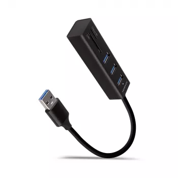 Axagon HMA-CR3A Metalowy wieloportowy hub USB 3.2 Gen 1 z trzema portami USB i czytnikiem kart