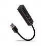 Axagon HMA-CR3A Metalowy wieloportowy hub USB 3.2 Gen 1 z trzema portami USB i czytnikiem kart
